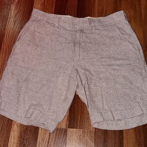 J. Crew Gray and White Stripe Chino Shorts Size 32' 9 ' Inseam
